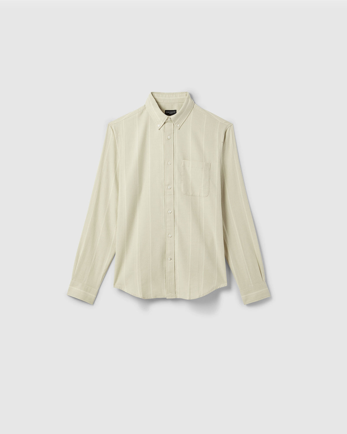 Club Monaco - Long-Sleeve Wide Stripe Flannel Shirt - Grey