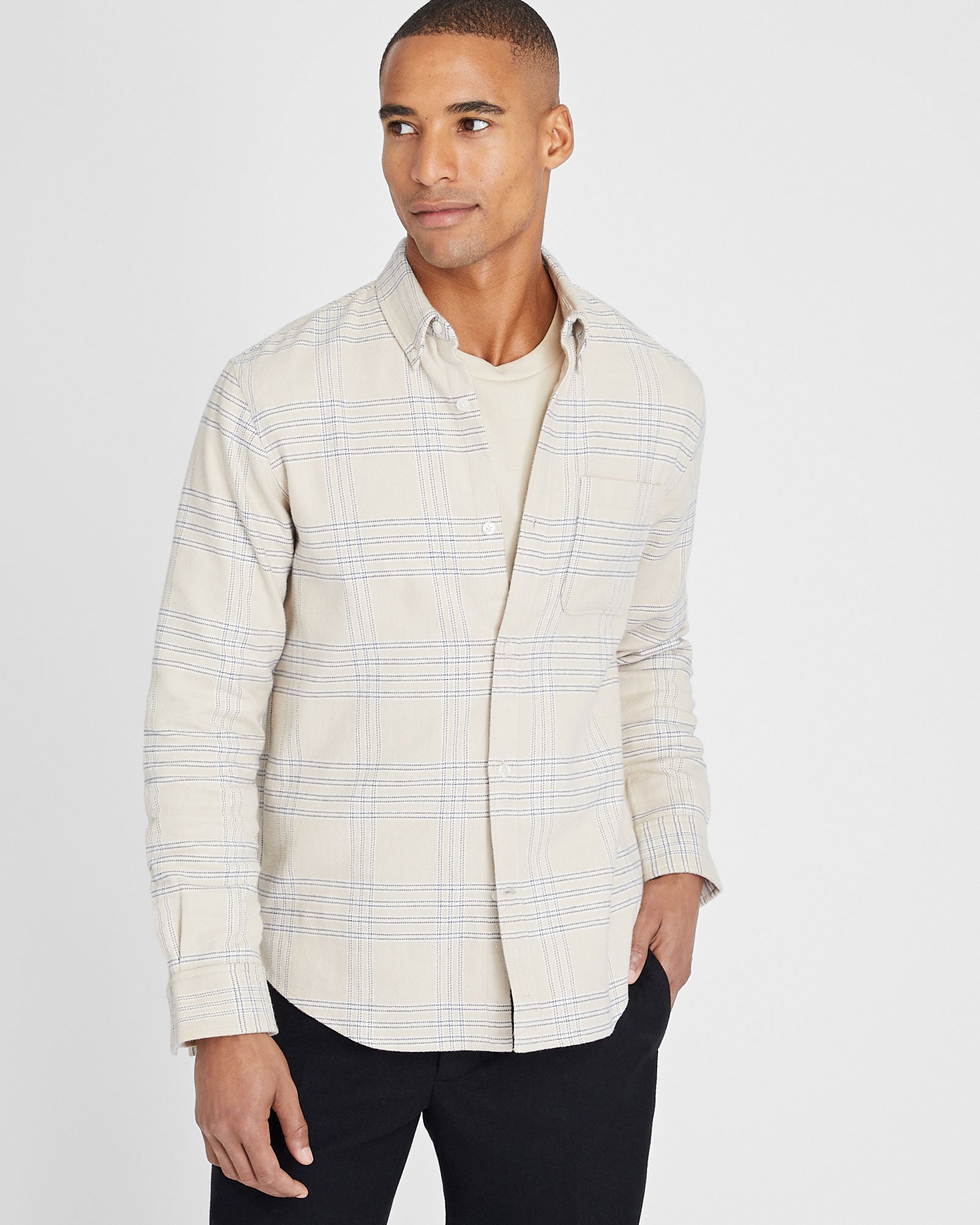 CLUB MONACO - Standard Plaid Heavyweight Flannel Shirt - Multi