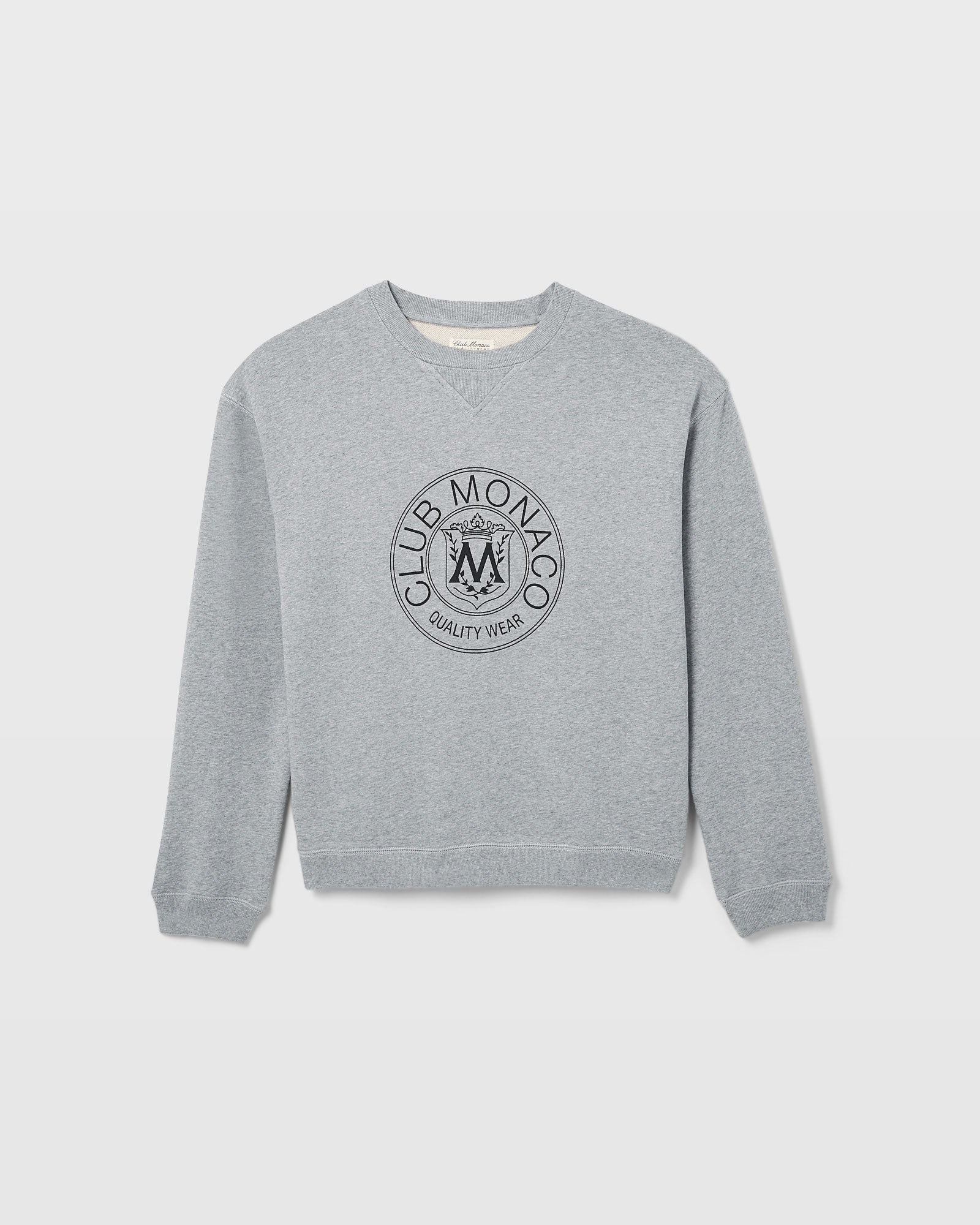 CLUB MONACO - Crest Crew Sweatshirt - Grey