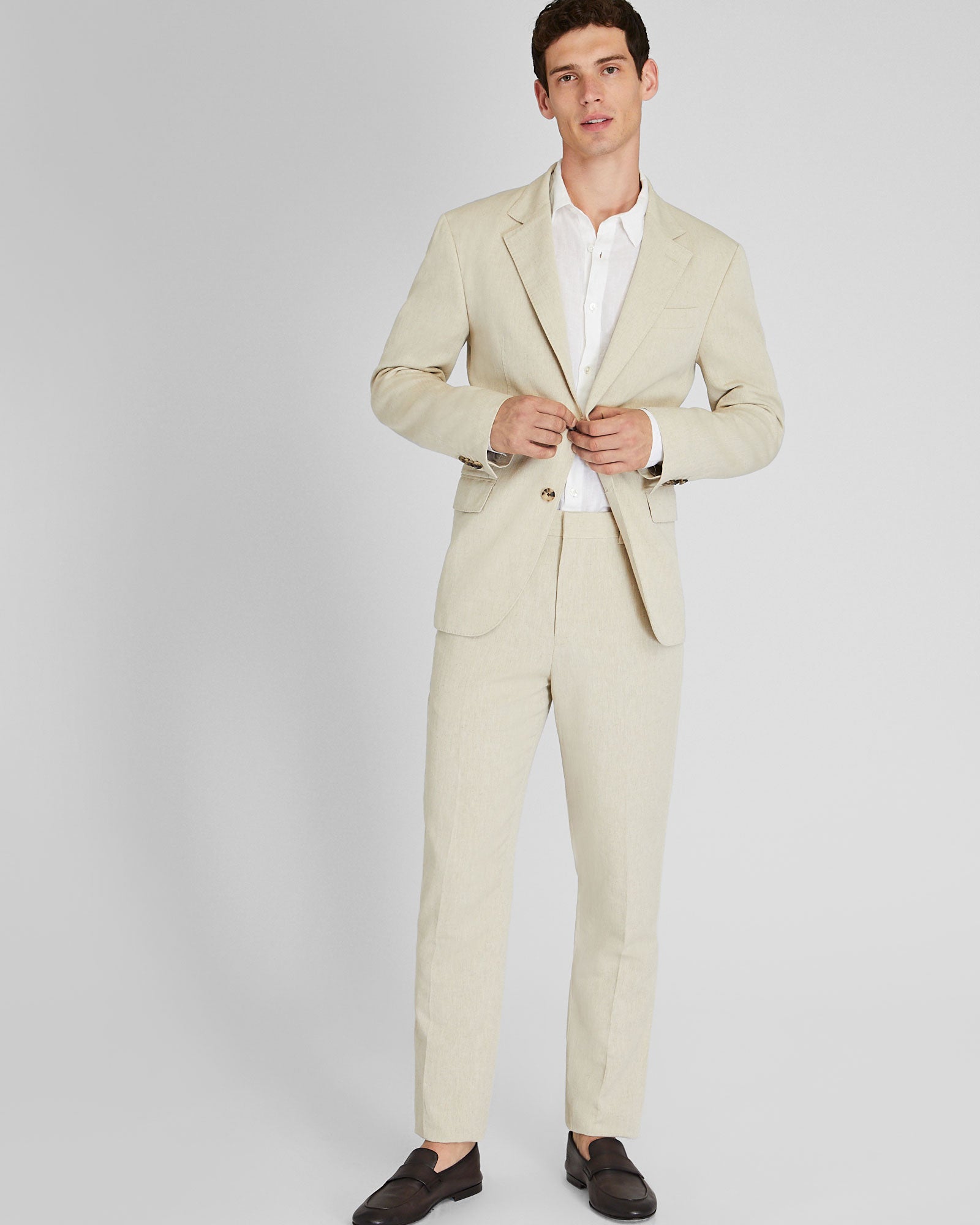 CLUB MONACO - Italian Silk Linen Suit Blazer - Khaki