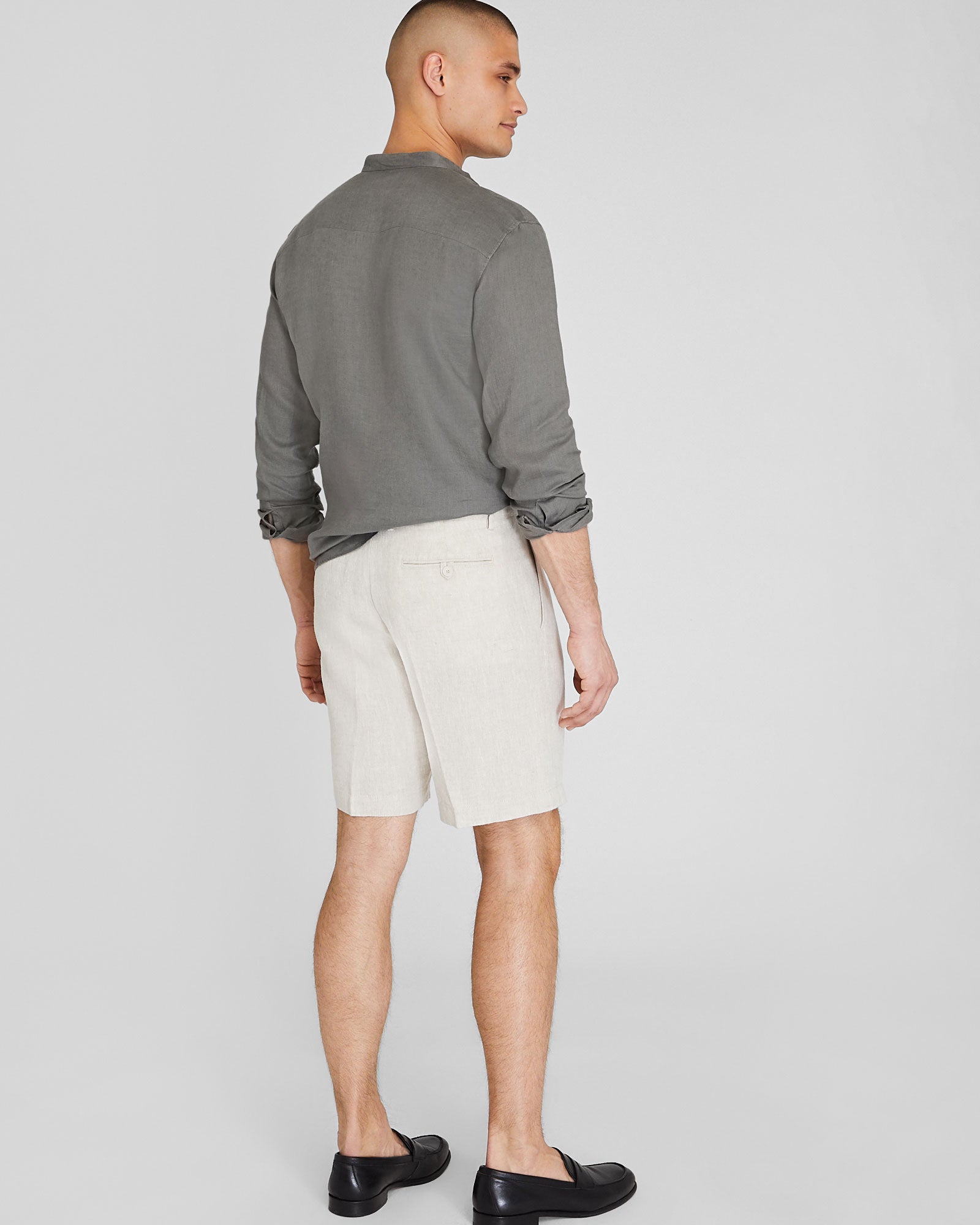 CLUB MONACO - Pleated Linen Short - Oatmeal