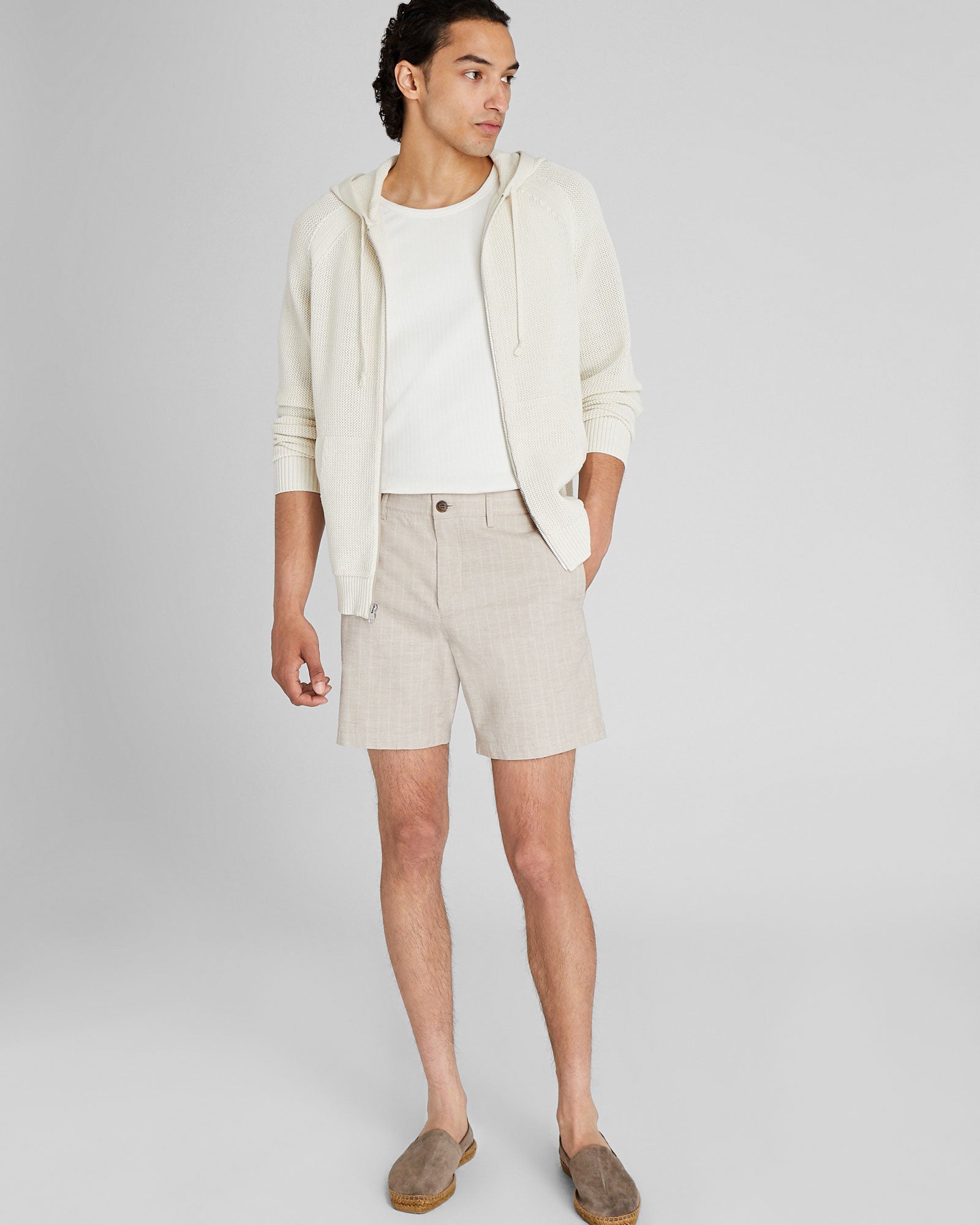 CLUB MONACO - Beach Hoodie - Khaki Mix