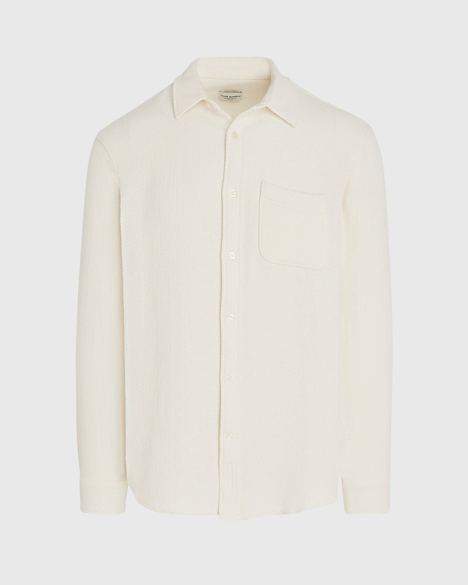 CLUB MONACO - Herringbone Texture Shirt - Ivory