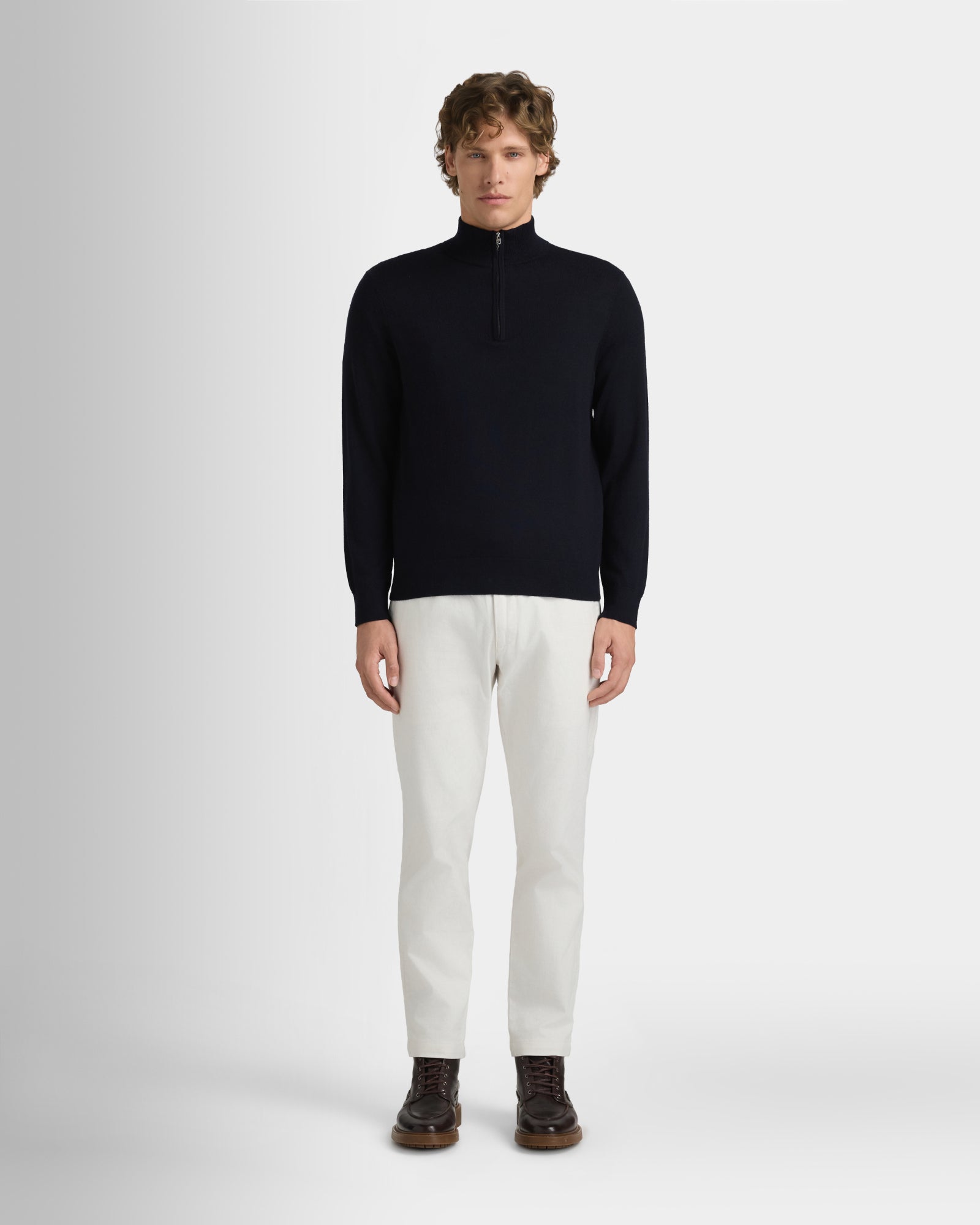 Club Monaco Corp, CA - Chandail fermeture éclair un quart - Marine