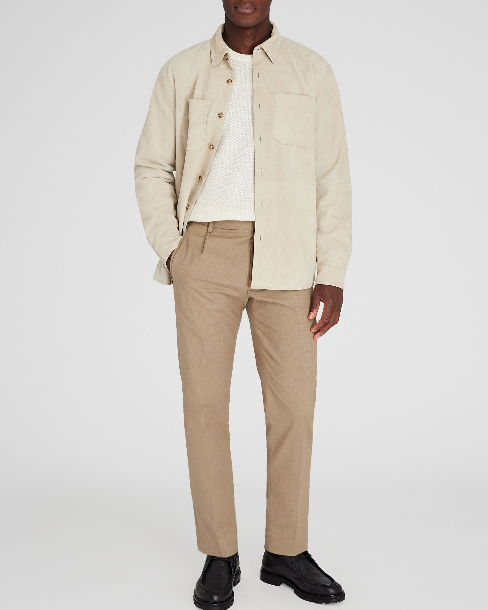 CLUB MONACO - Veste chemise en daim - Beige