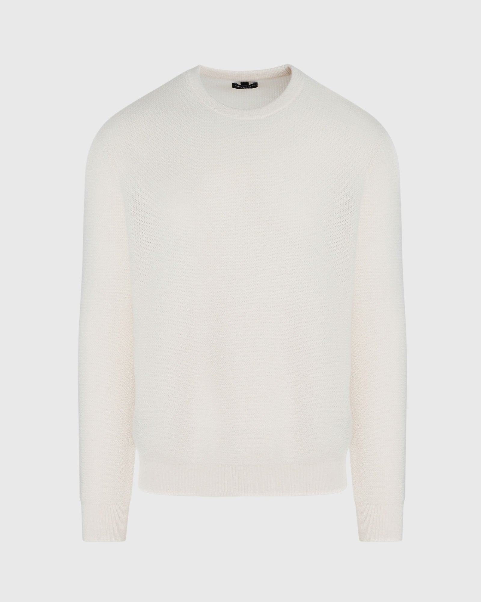 CLUB MONACO - Cashmere Refined Racking Crewneck - Cream