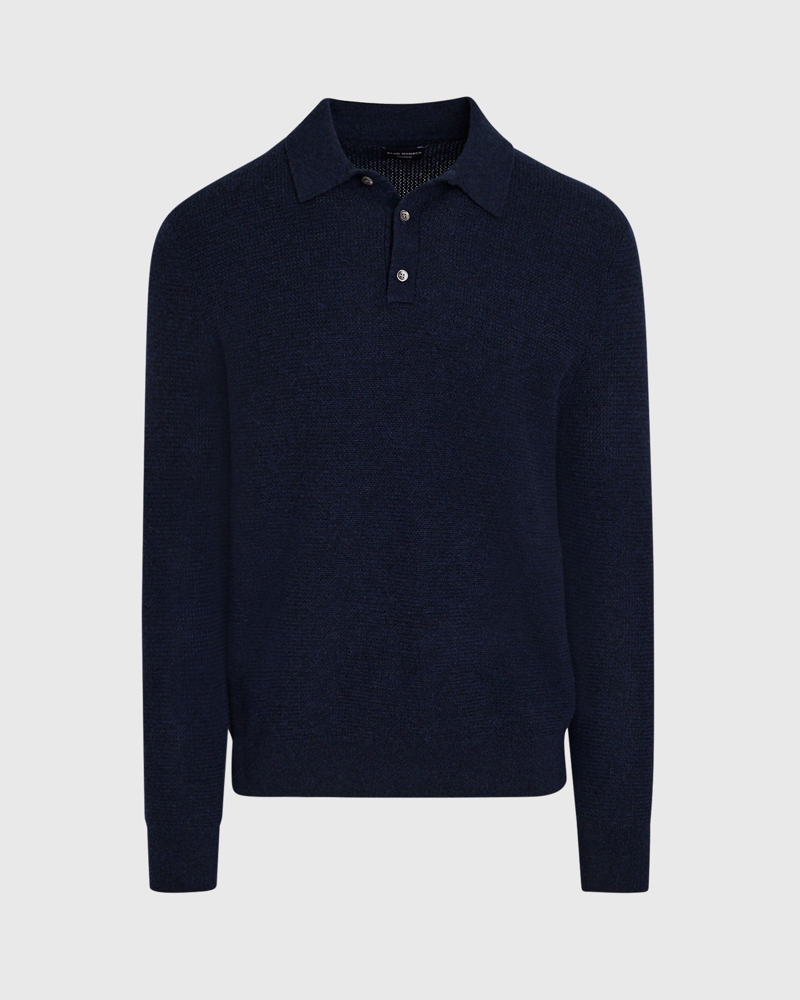 CLUB MONACO - Cashmere Refined Racking Polo - Navy