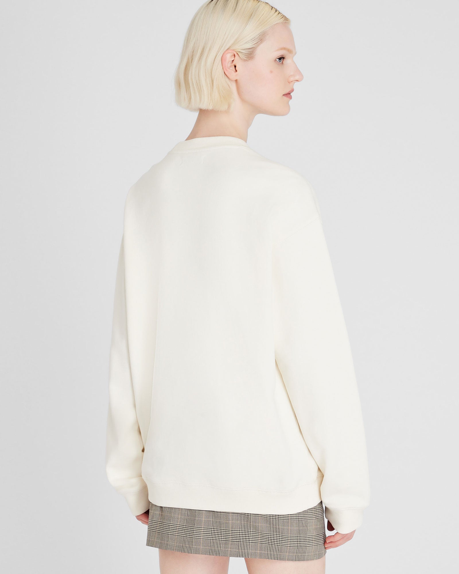 CLUB MONACO - Embroidered Crest Crewneck - Off White