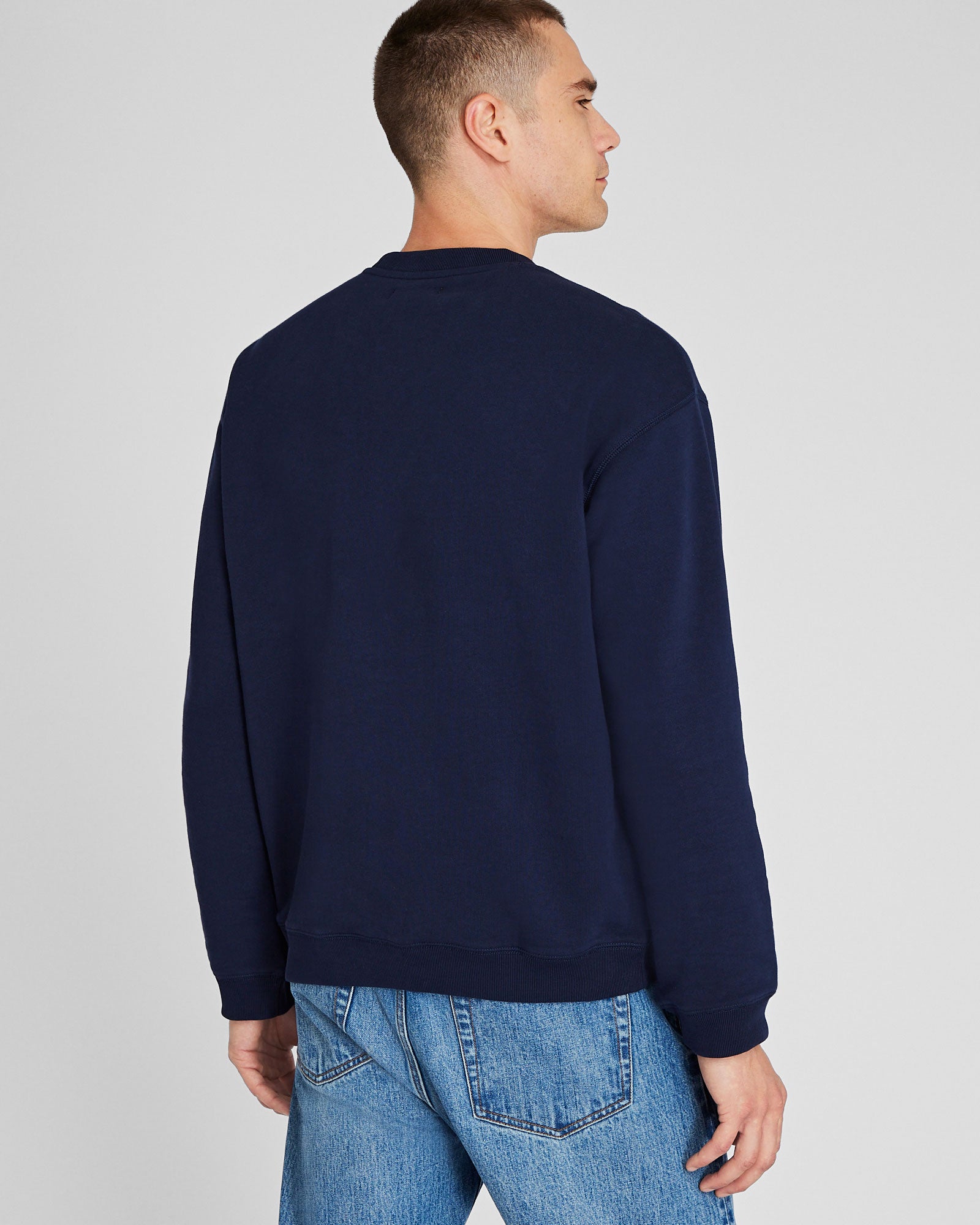 CLUB MONACO - Appliquéd Crest Crewneck - Navy