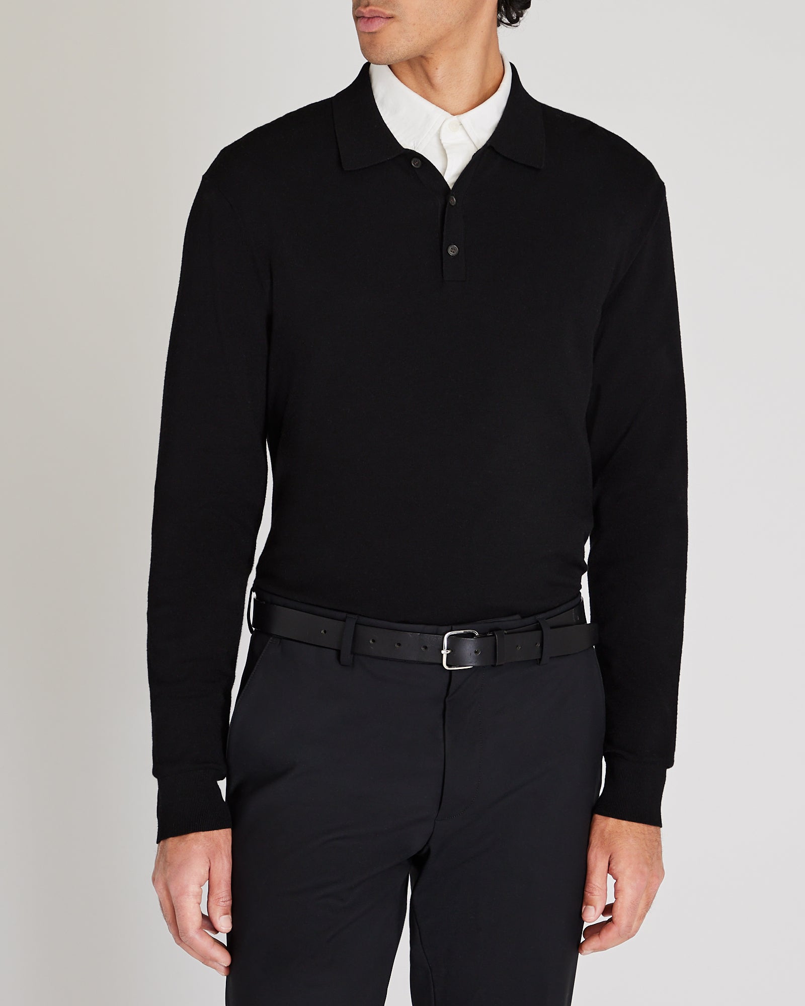 CLUB MONACO - Polo technique à manches longues - Noir