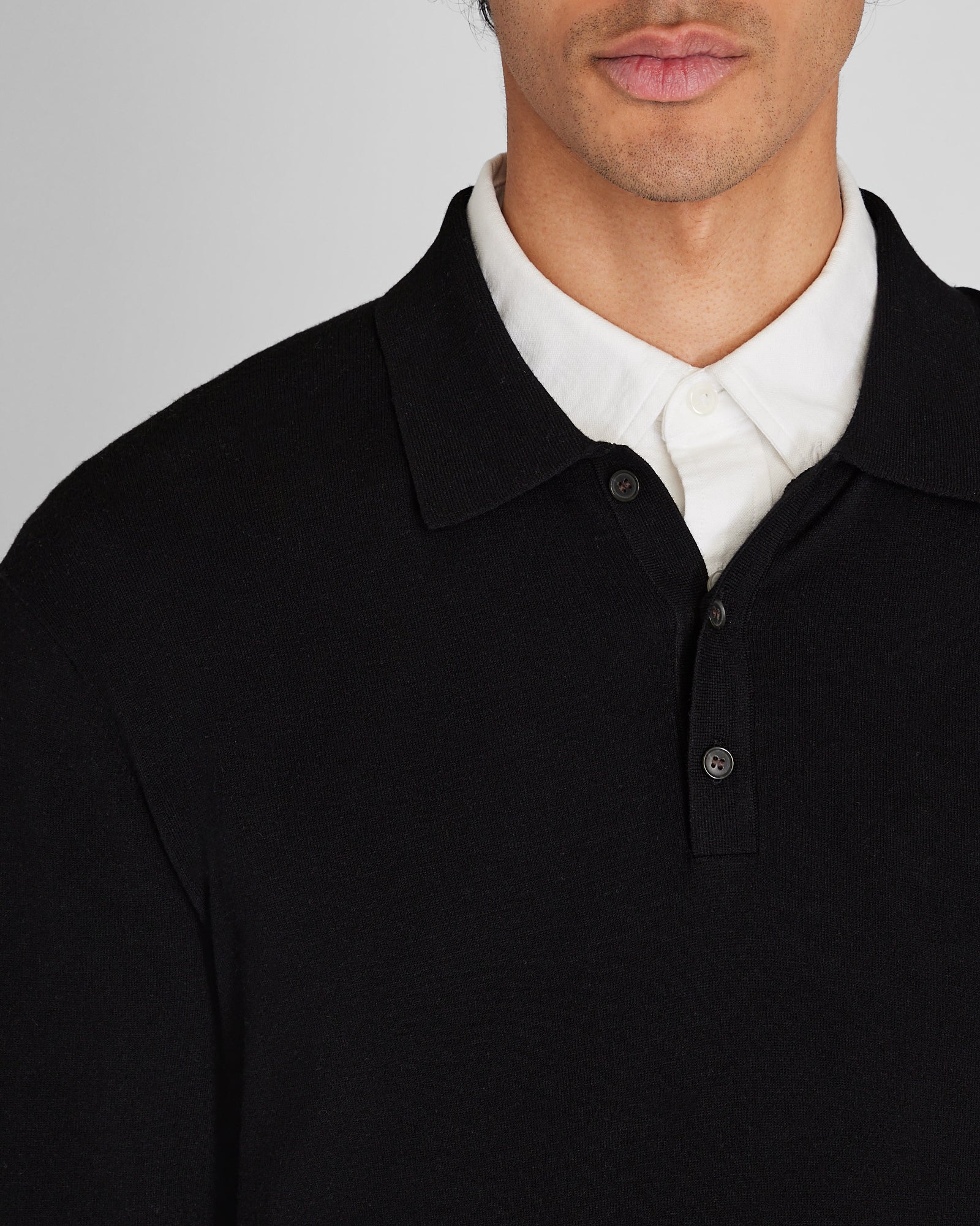 CLUB MONACO - Polo technique à manches longues - Noir
