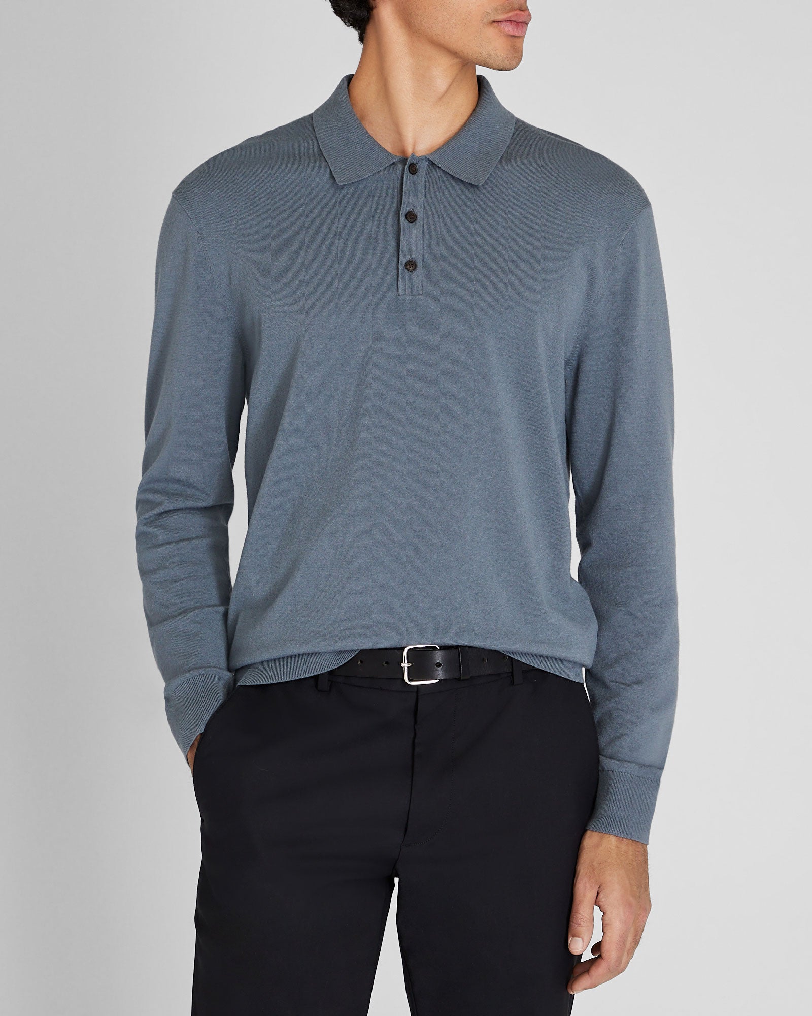 CLUB MONACO - Polo technique à manches longues - Verre De Mer