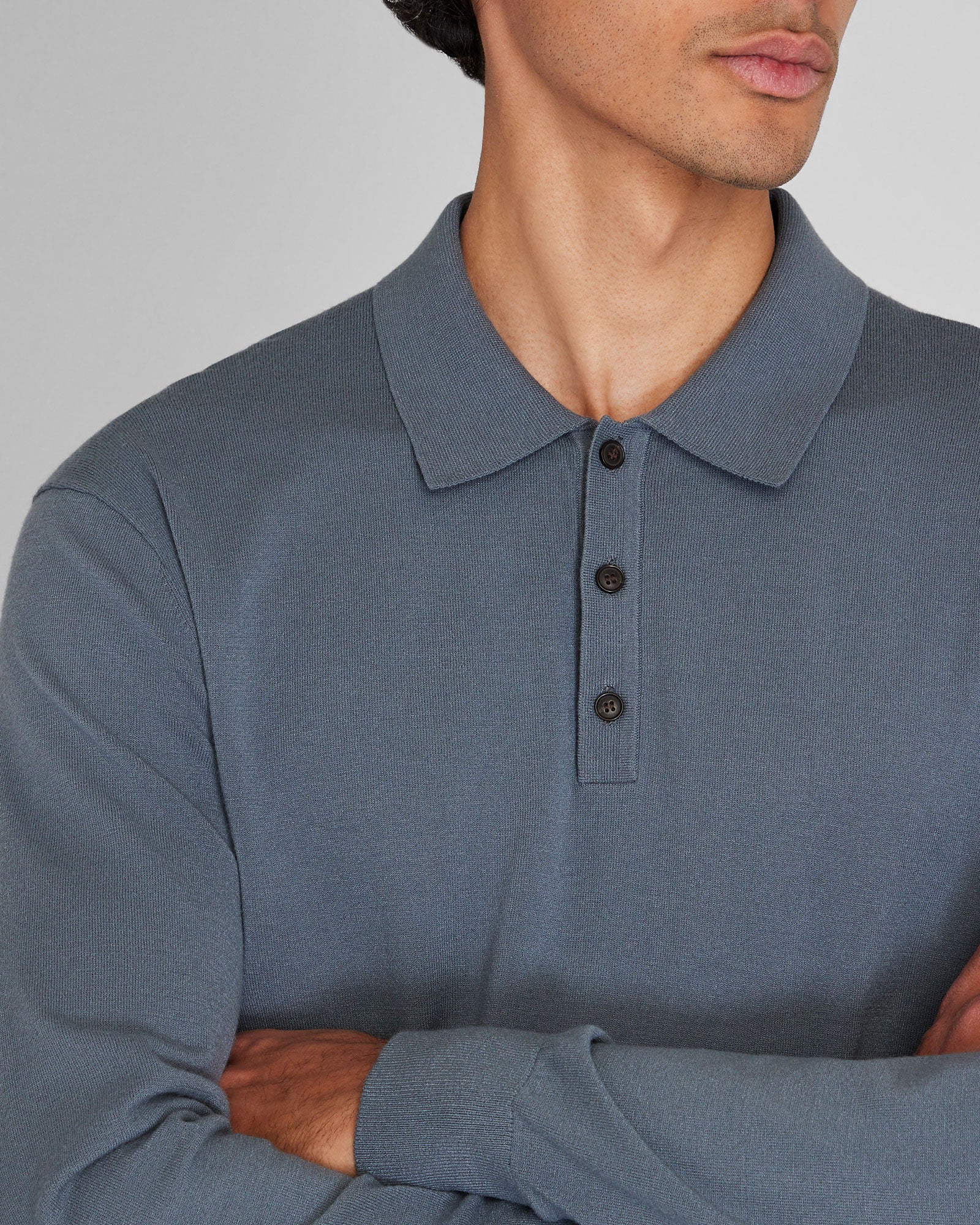 CLUB MONACO - Polo technique à manches longues - Verre De Mer