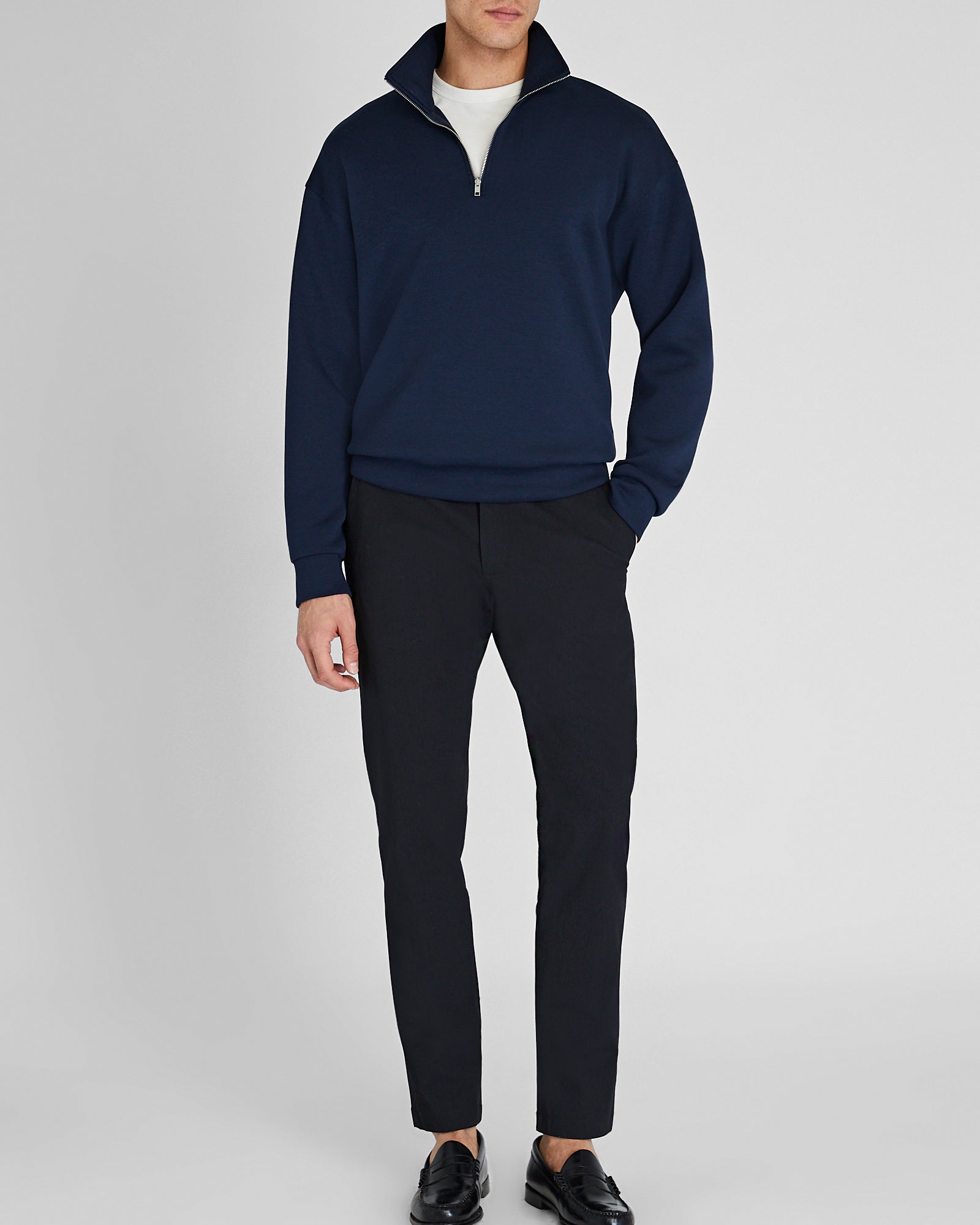 CLUB MONACO - Scuba Lounge Half-Zip Sweatshirt - True Navy