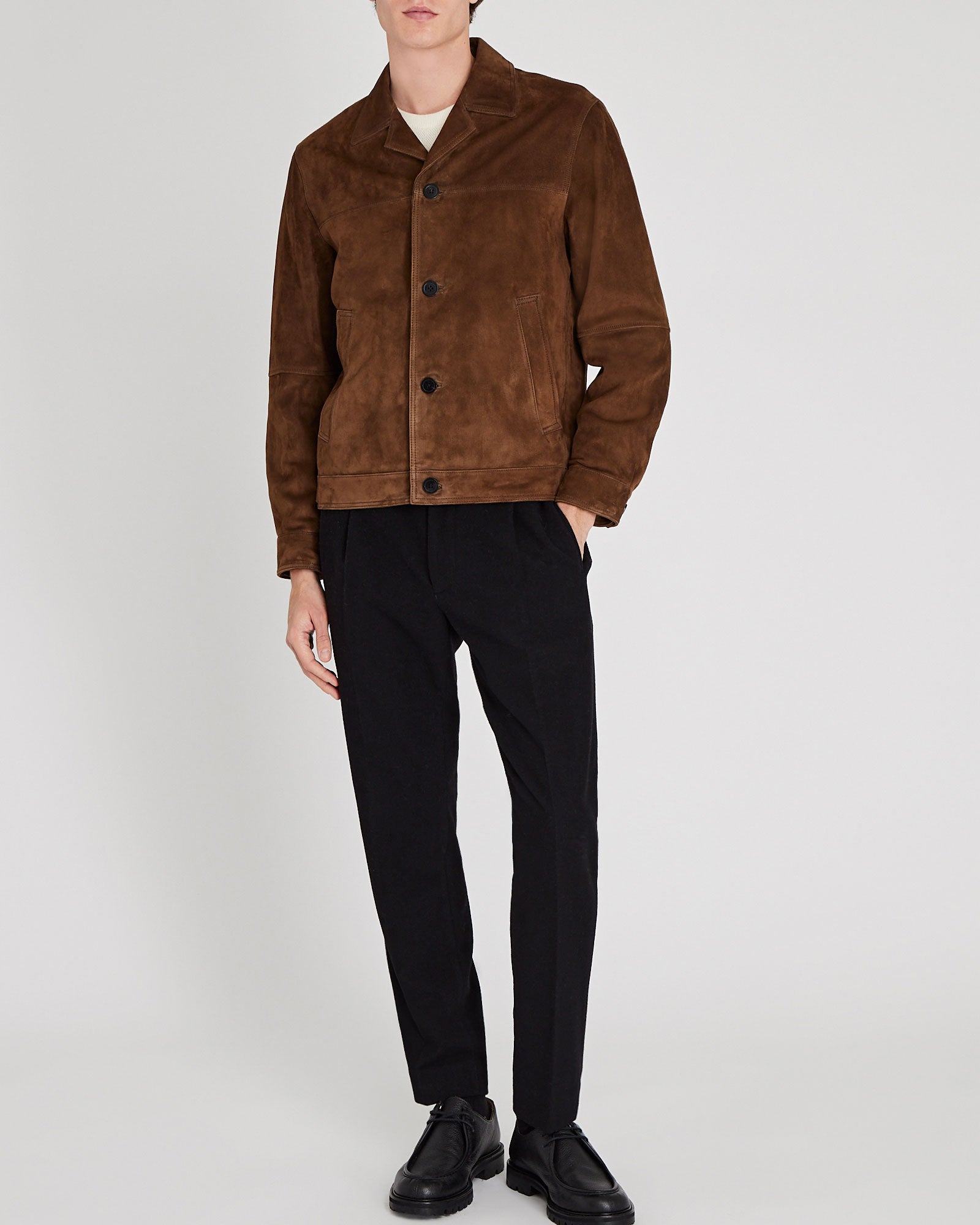 CLUB MONACO - Capsule Suede Jacket - Brown