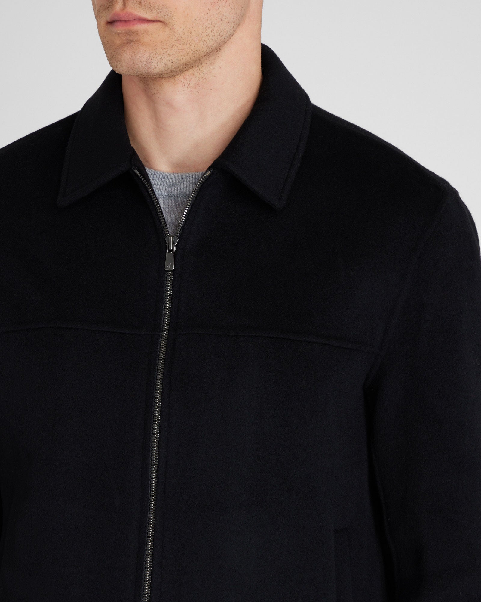 CLUB MONACO - Capsule Cashmere Blend Zip Jacket - Black