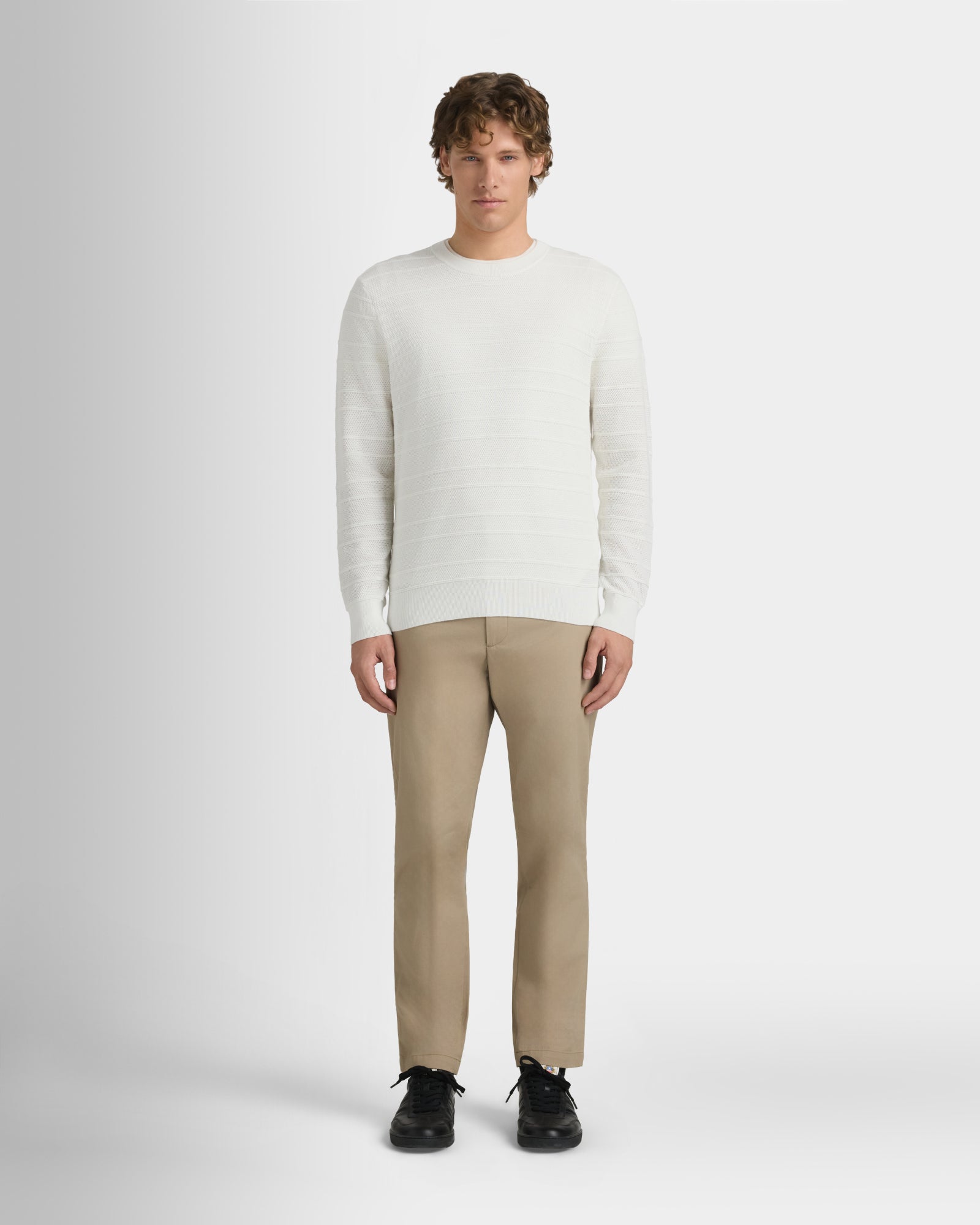 Club Monaco - Stitch Stripe Crew - Off White