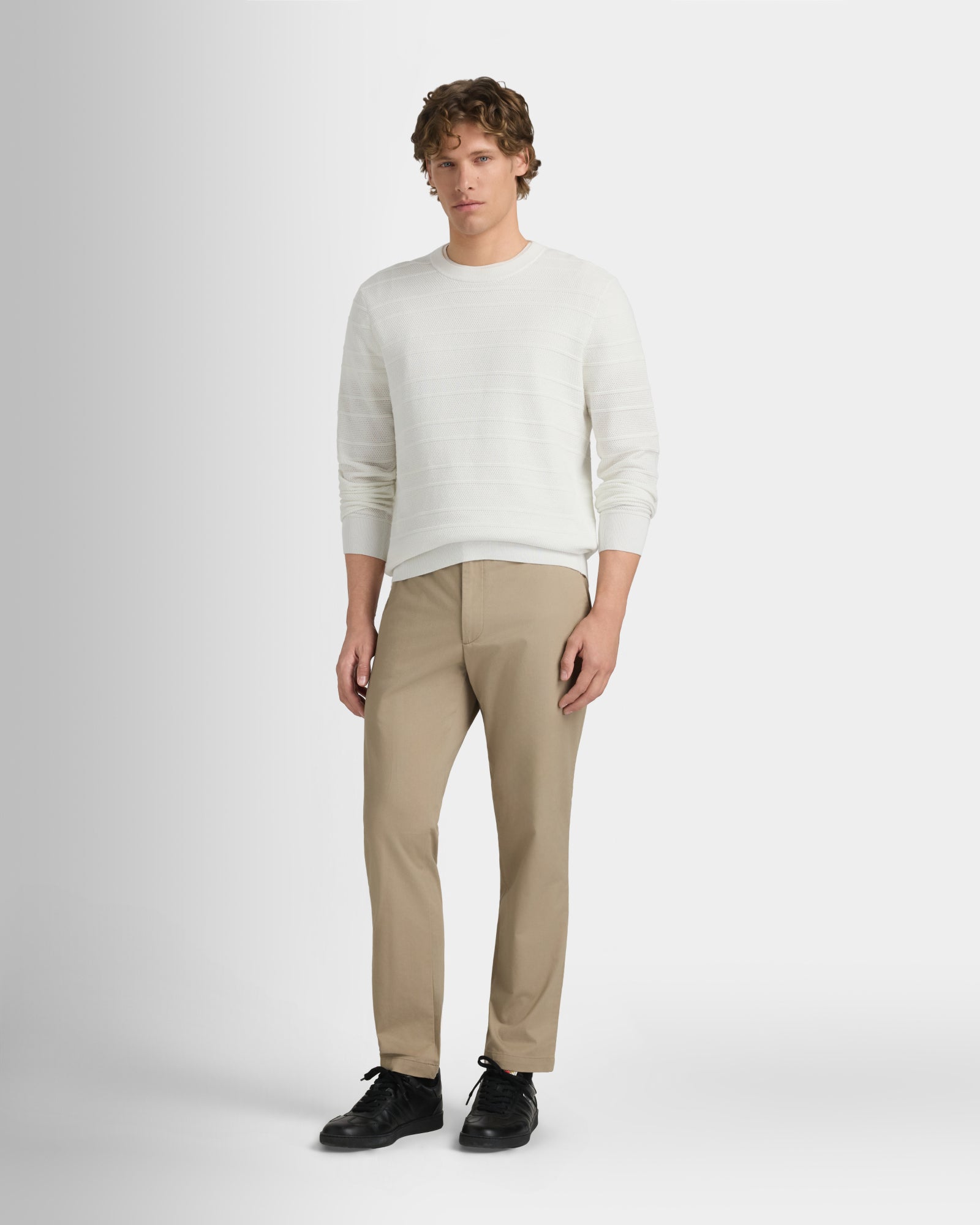 Club Monaco - Stitch Stripe Crew - Off White