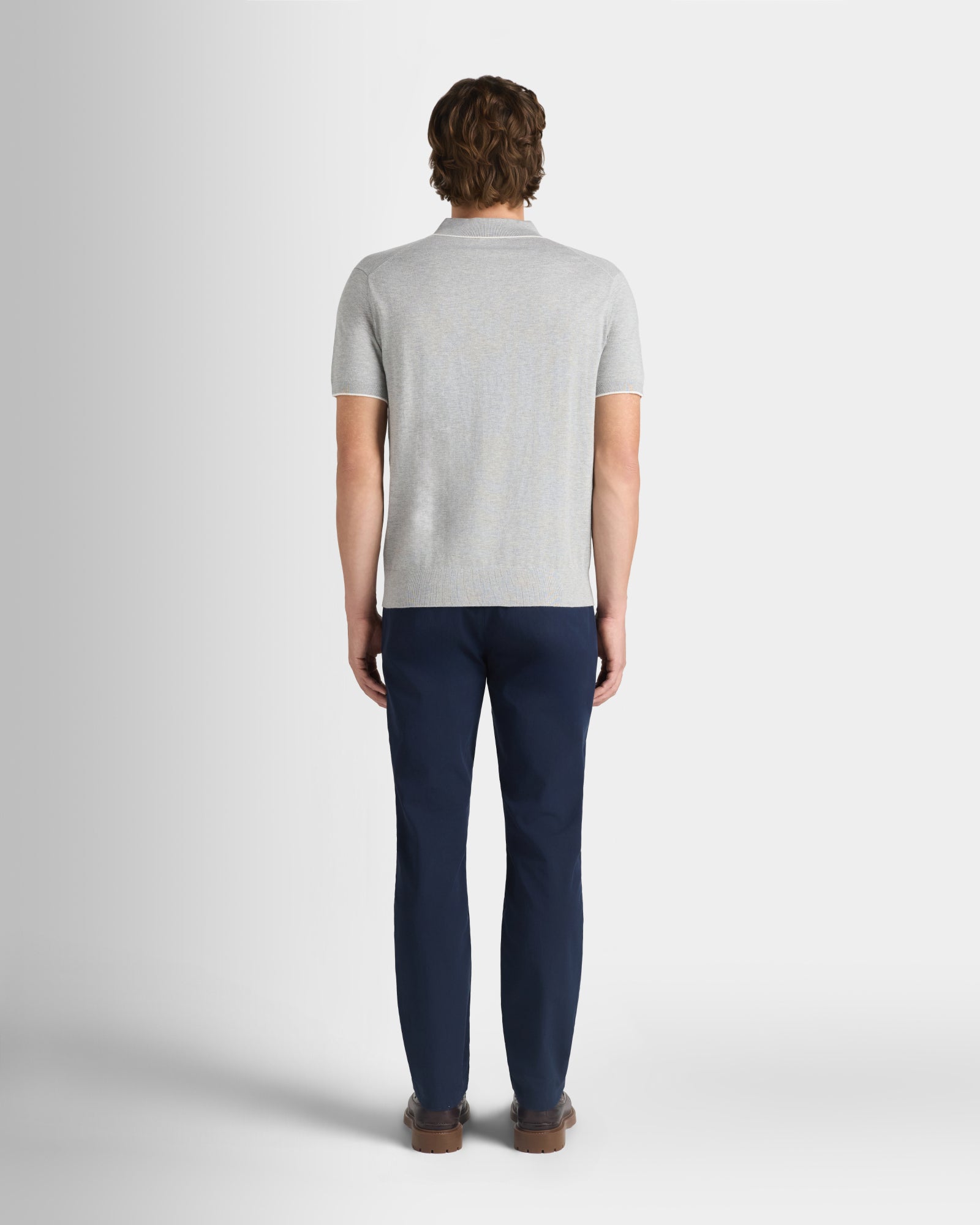 Club Monaco Corp, CA - Short-Sleeve Tech Polo - Light Grey