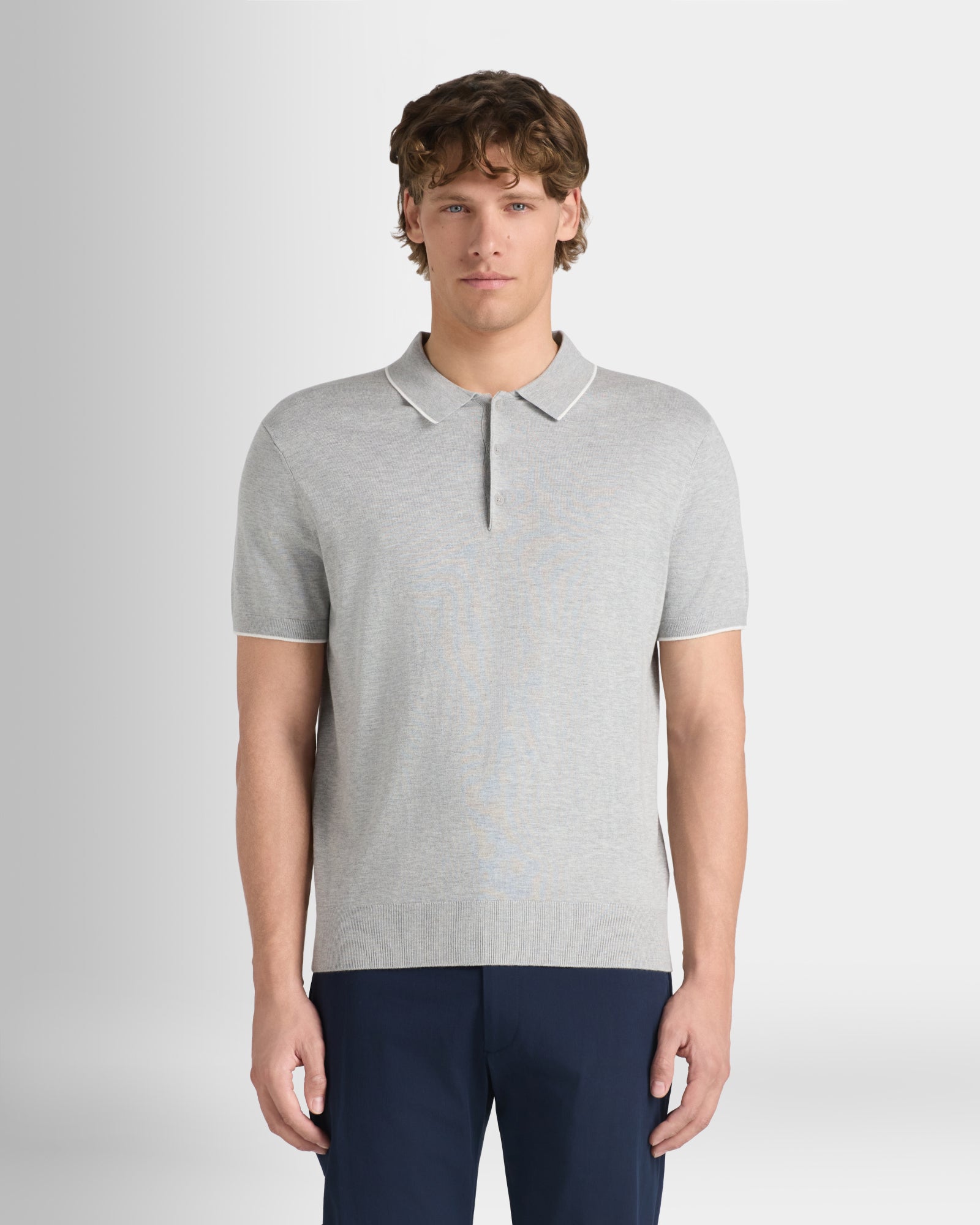 Club Monaco Corp, CA - Short-Sleeve Tech Polo - Light Grey