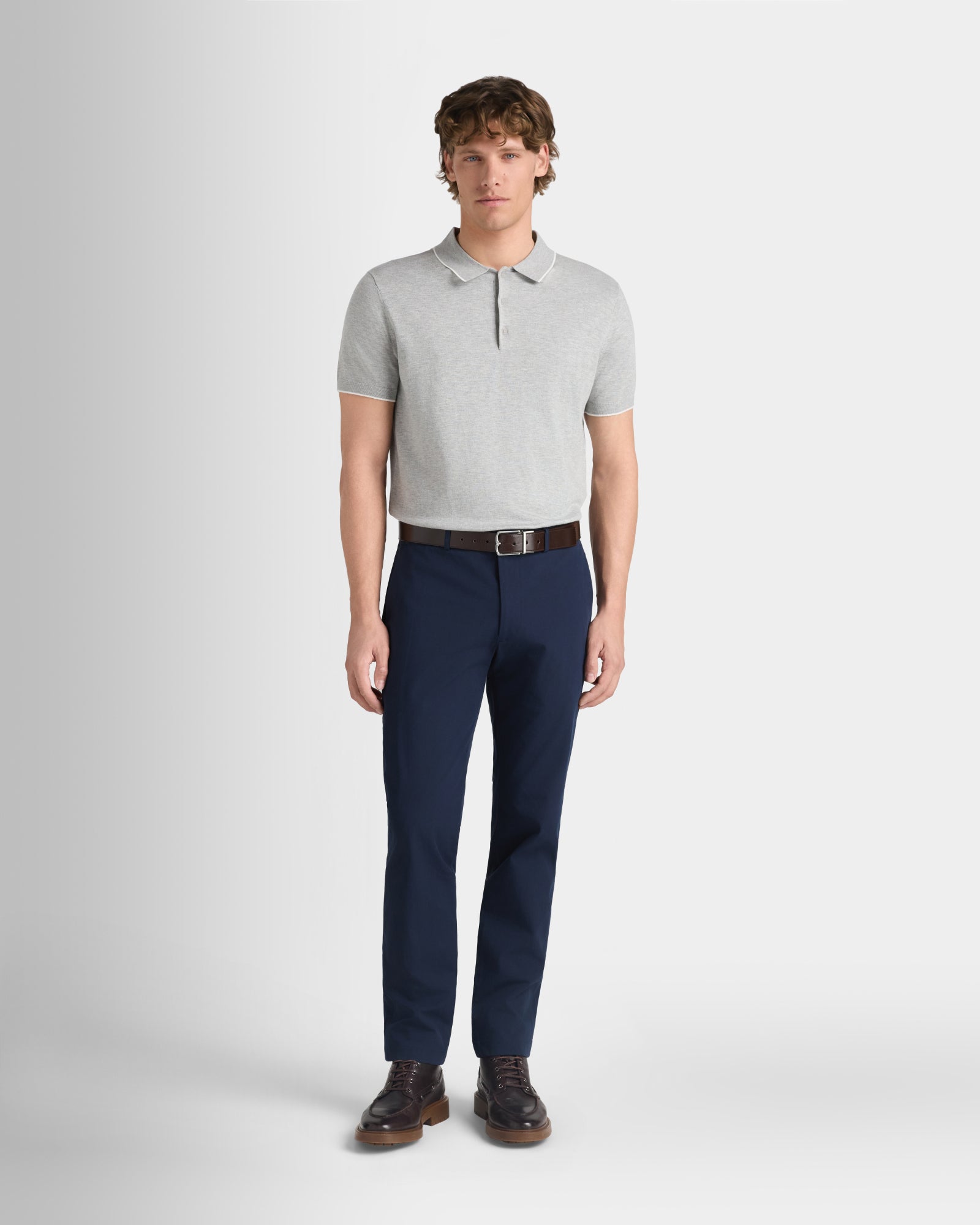 Club Monaco Corp, CA - Short-Sleeve Tech Polo - Light Grey