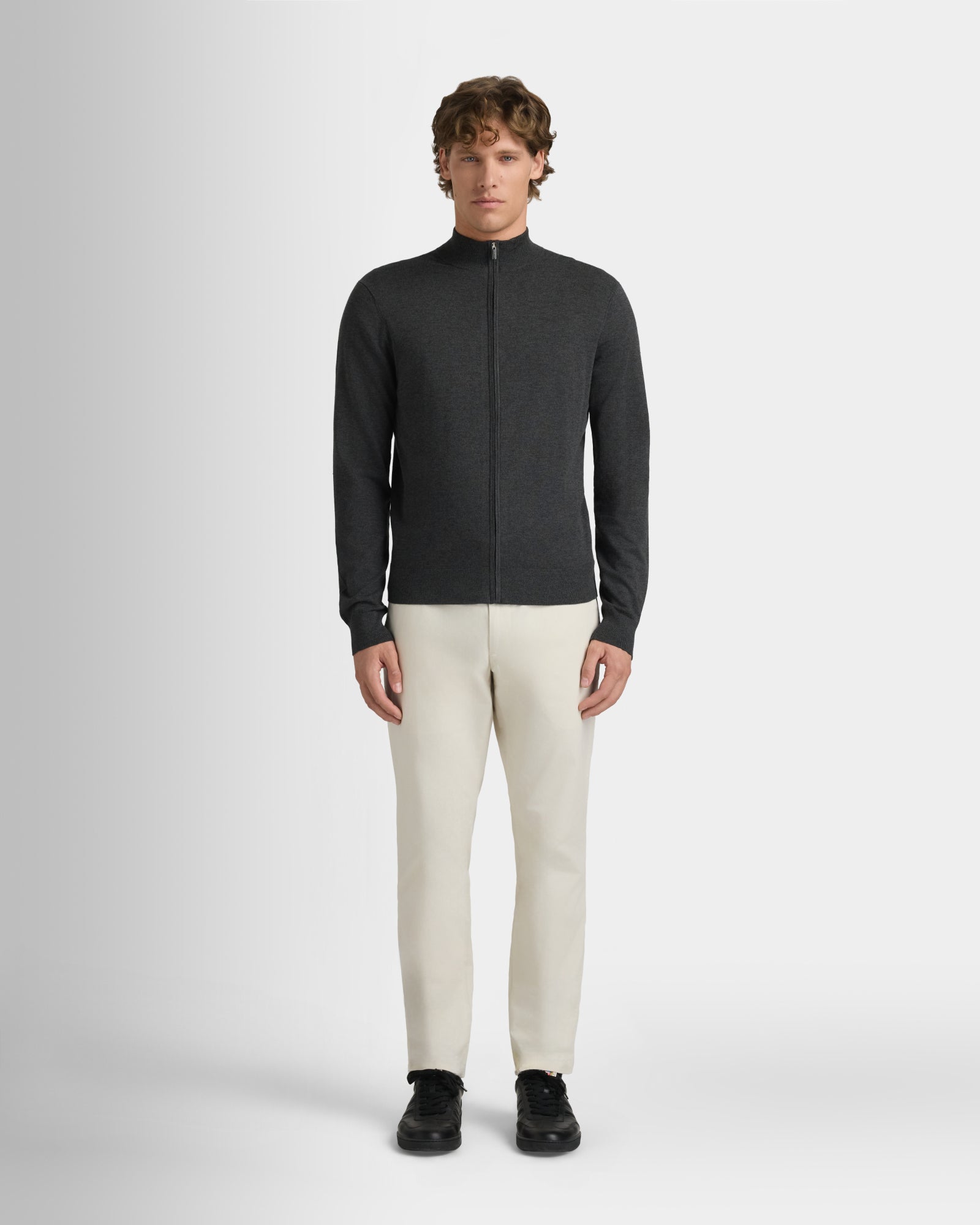 Club Monaco - Tech Full Zip Sweater - Charcoal