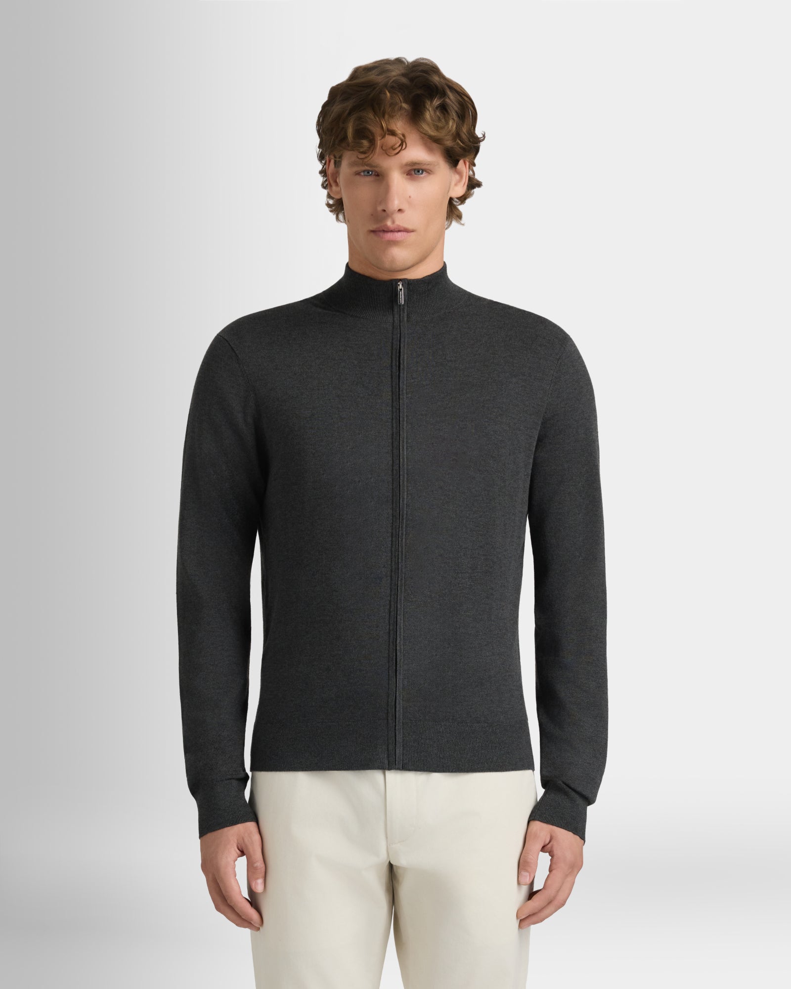 Club Monaco - Tech Full Zip Sweater - Charcoal