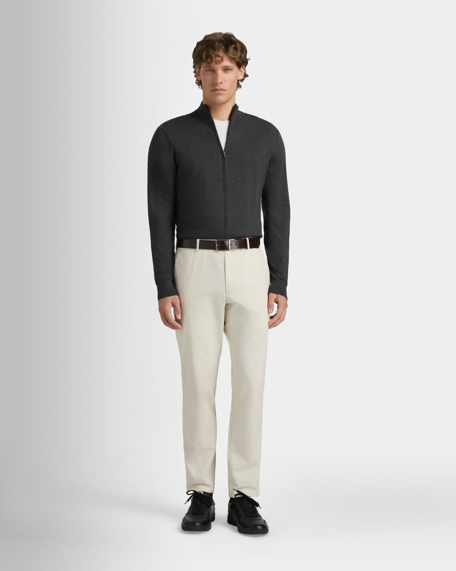 Club Monaco - Tech Full Zip Sweater - Charcoal