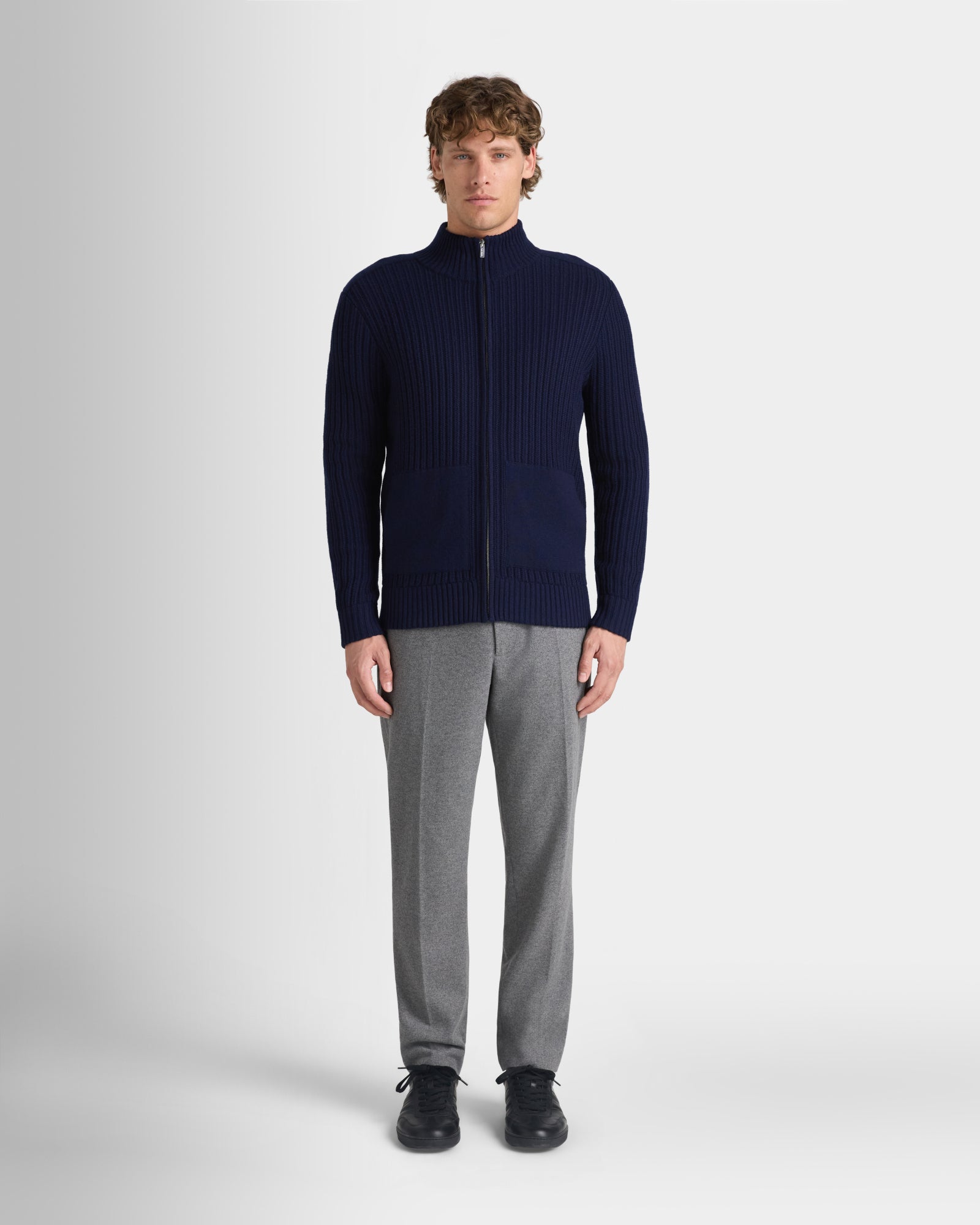 Club Monaco - Stitch Zip Cardigan - Navy