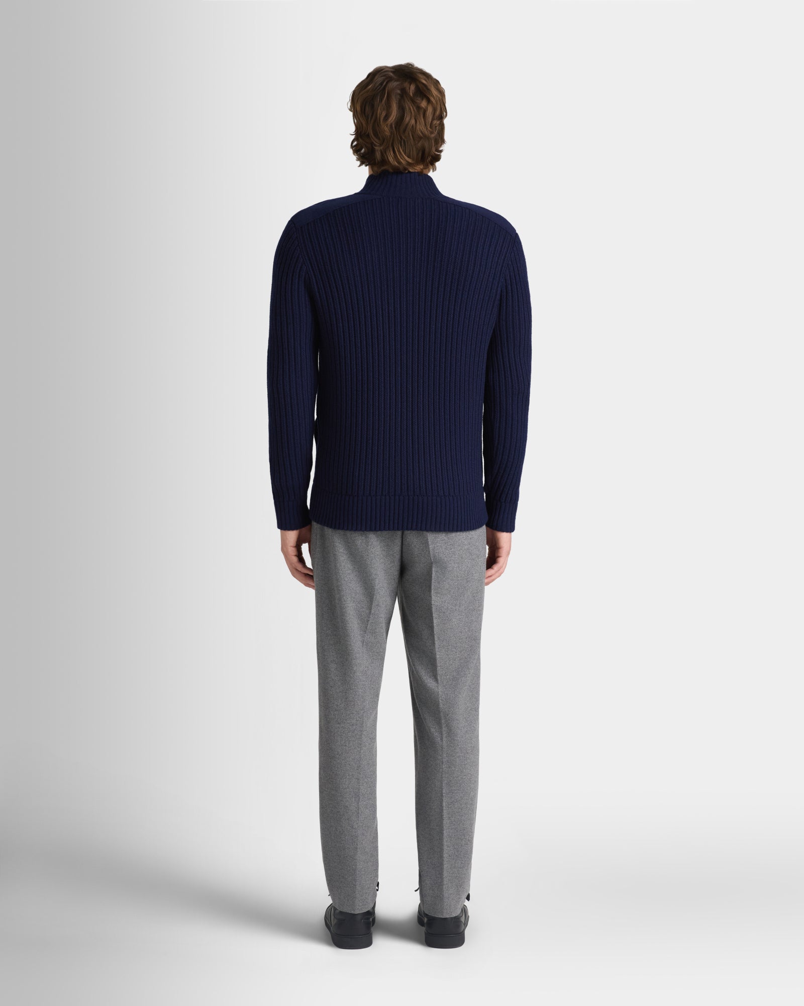 Club Monaco - Stitch Zip Cardigan - Navy