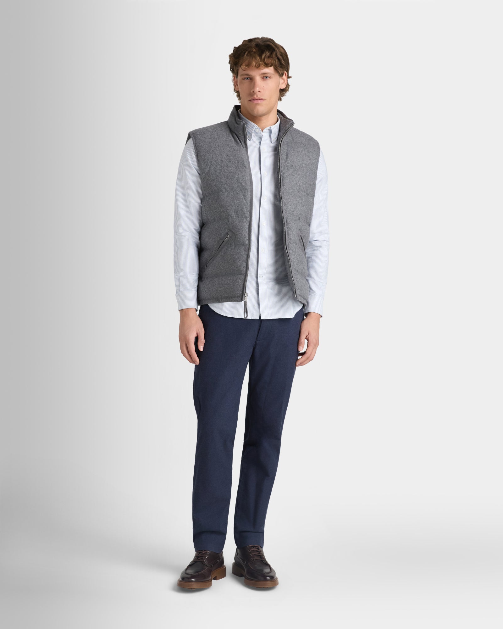 Club Monaco - Long-Sleeve Striped Oxford Shirt - Blue Stripe