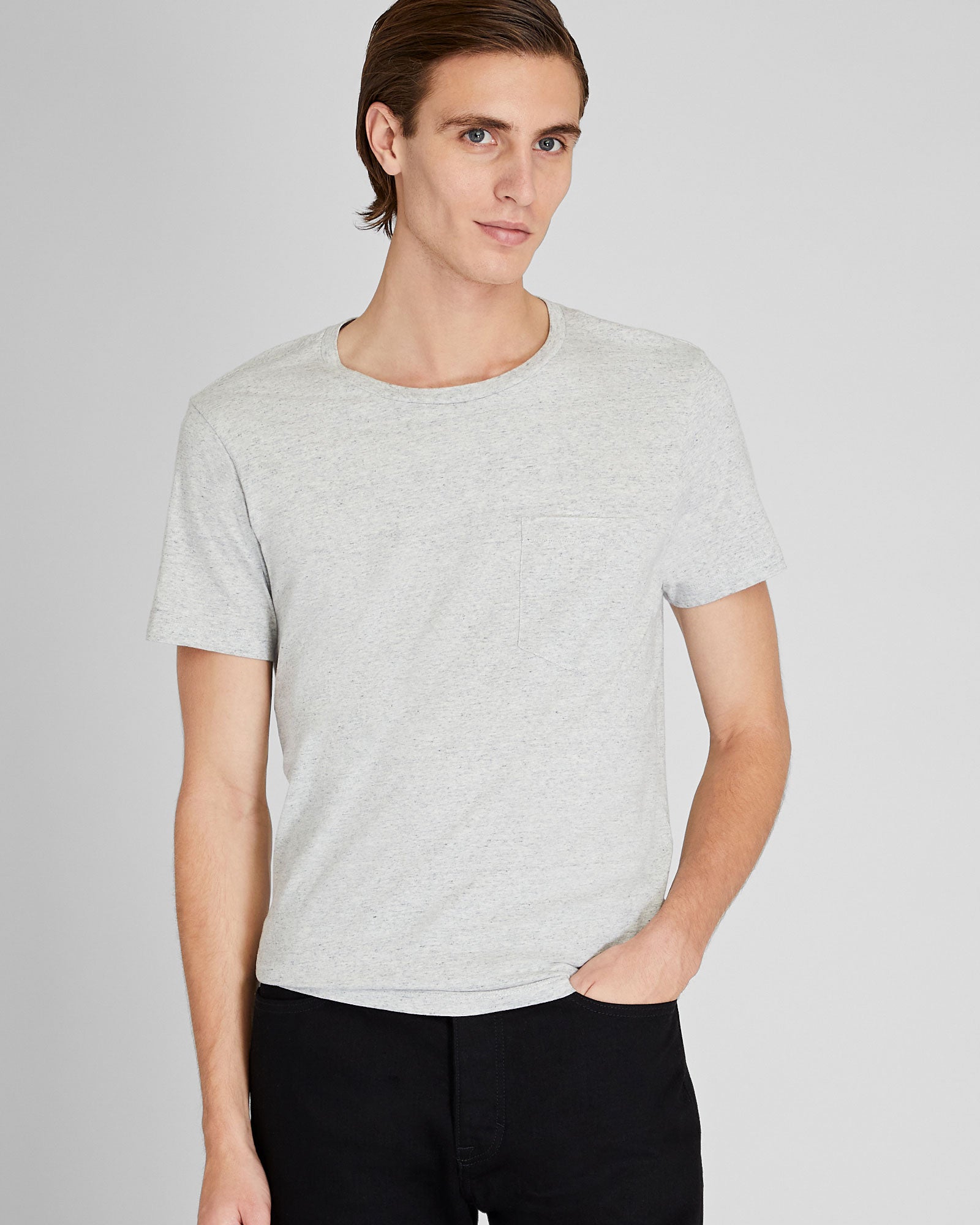 CLUB MONACO - T-shirt à poche Williams - Gris Chiné