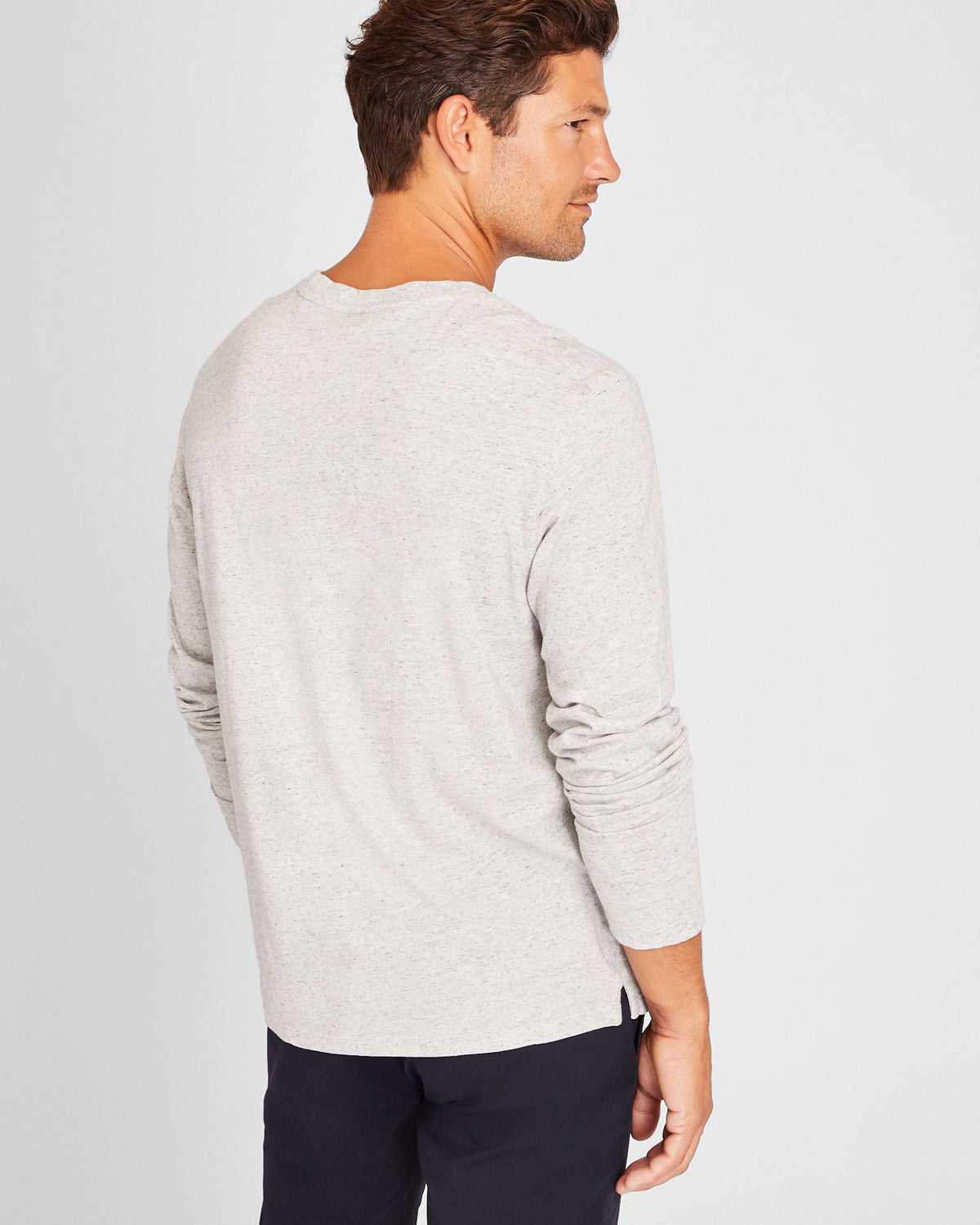 Club Monaco - T-shirt à col ras du cou et manches longues Williams - Gris Chiné