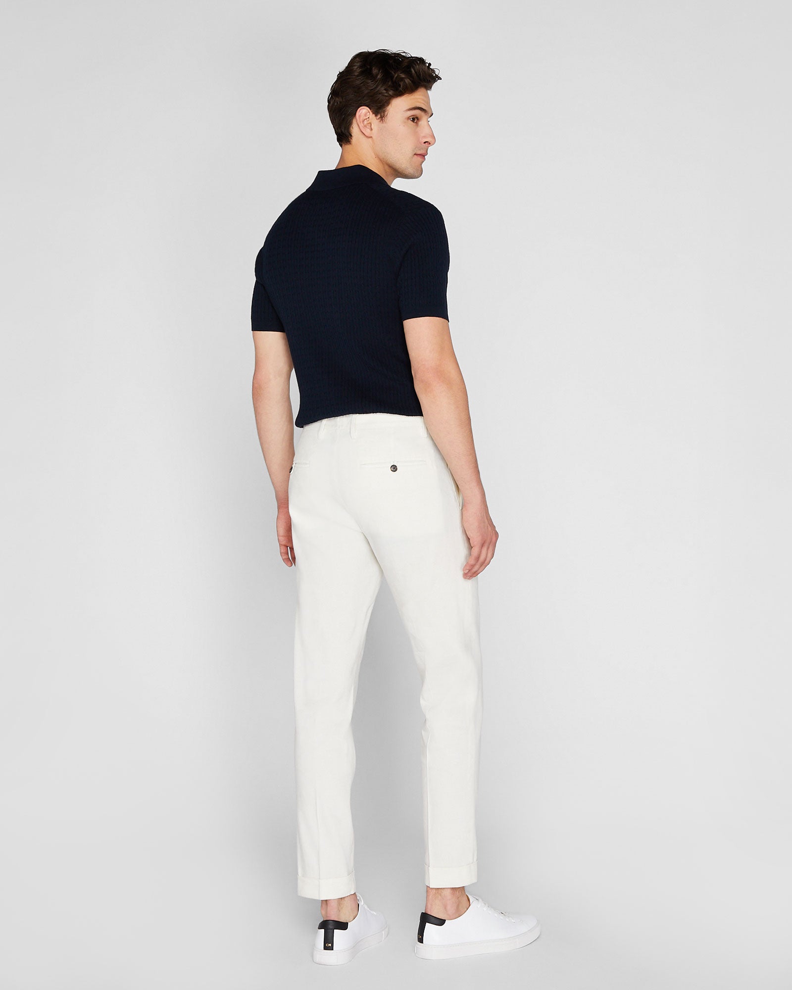 CLUB MONACO - Pantalon habillé Sutton en lin - Blanc