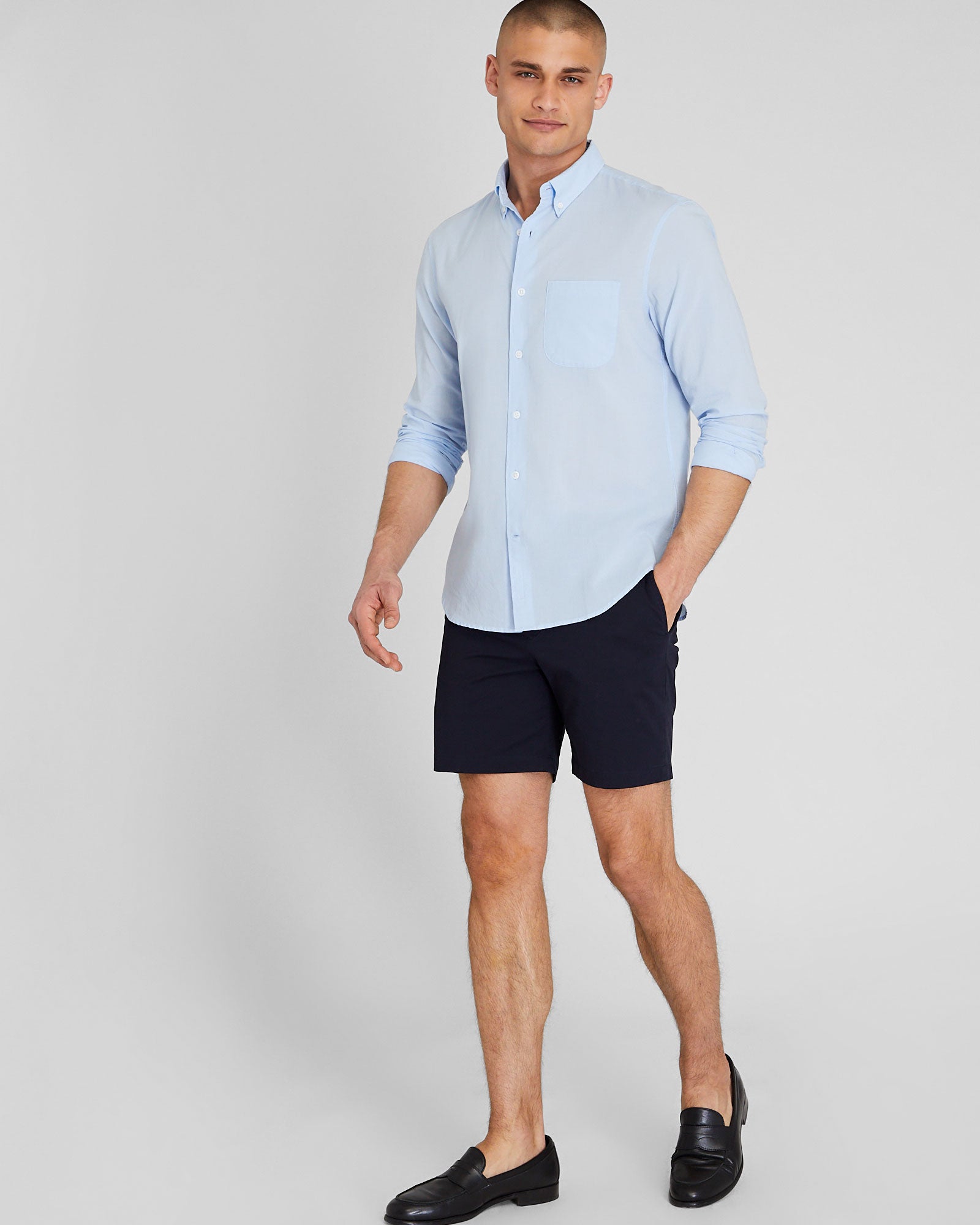 CLUB MONACO - Solid Airy Poplin Shirt - Lt.Blue