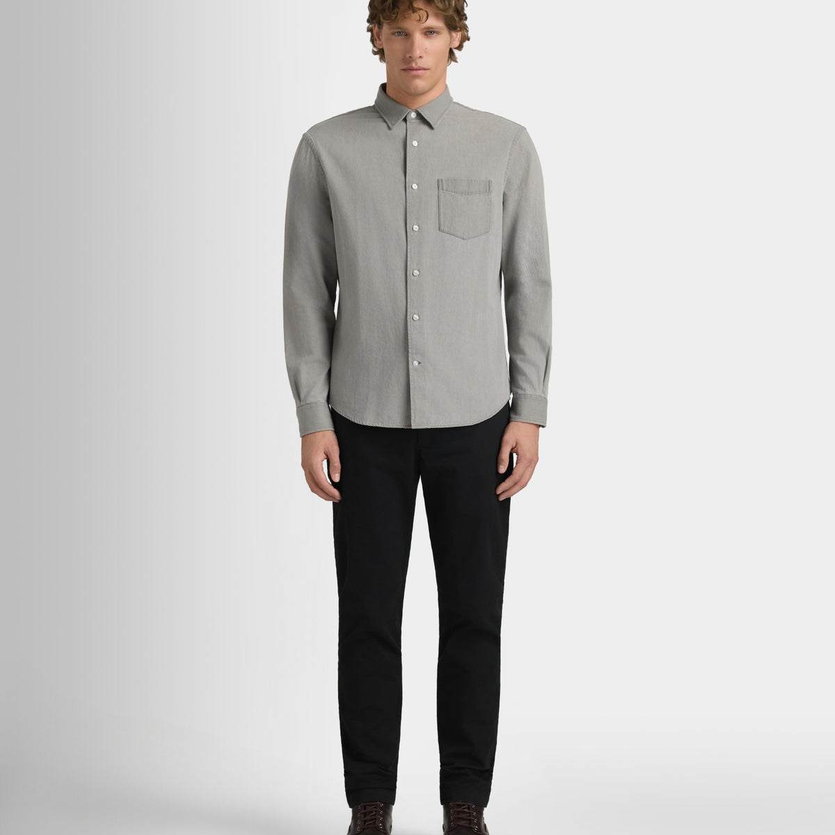 Long-Sleeve Denim Shirt