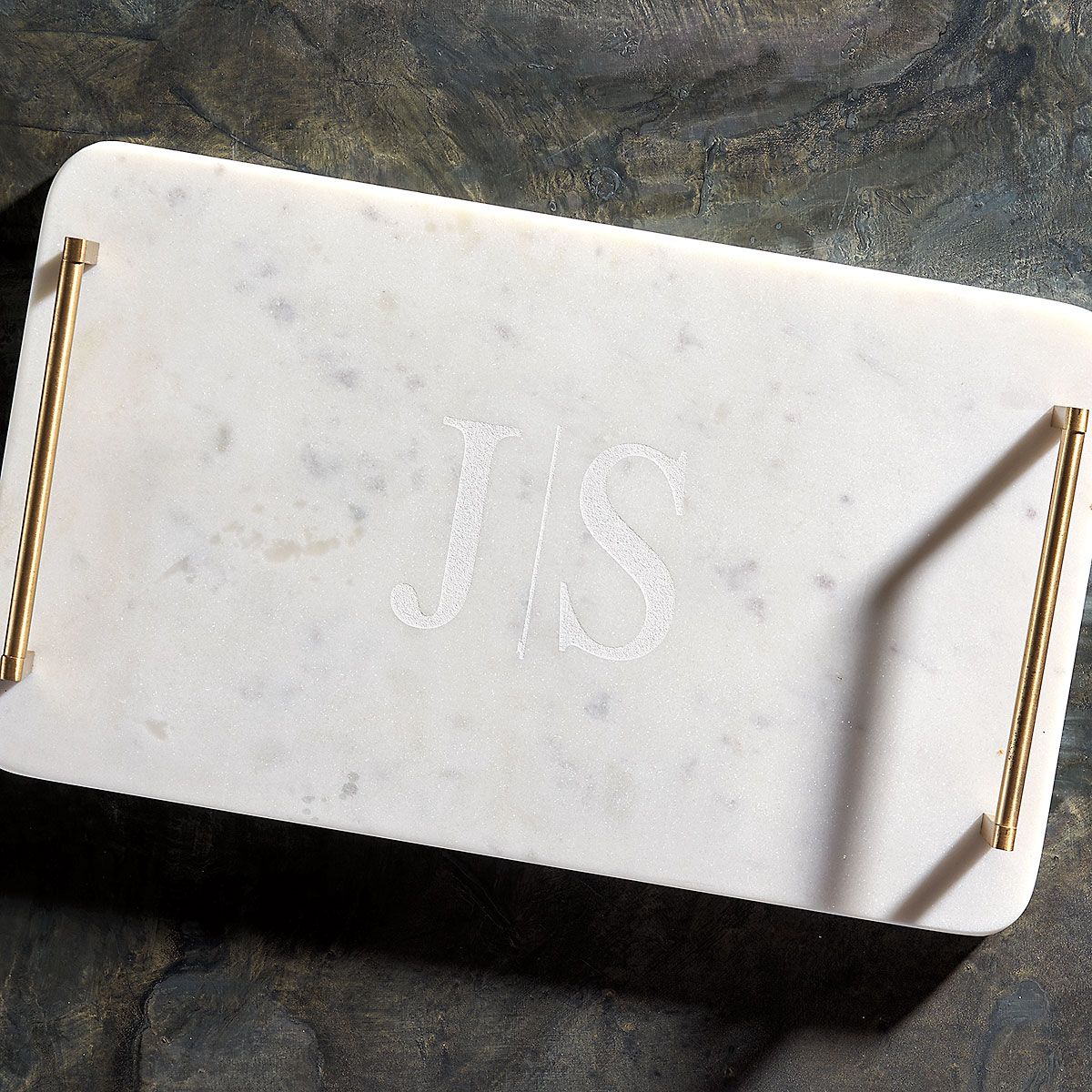 CLUB MONACO - Andria Marble Monogrammed Serving Tray - 