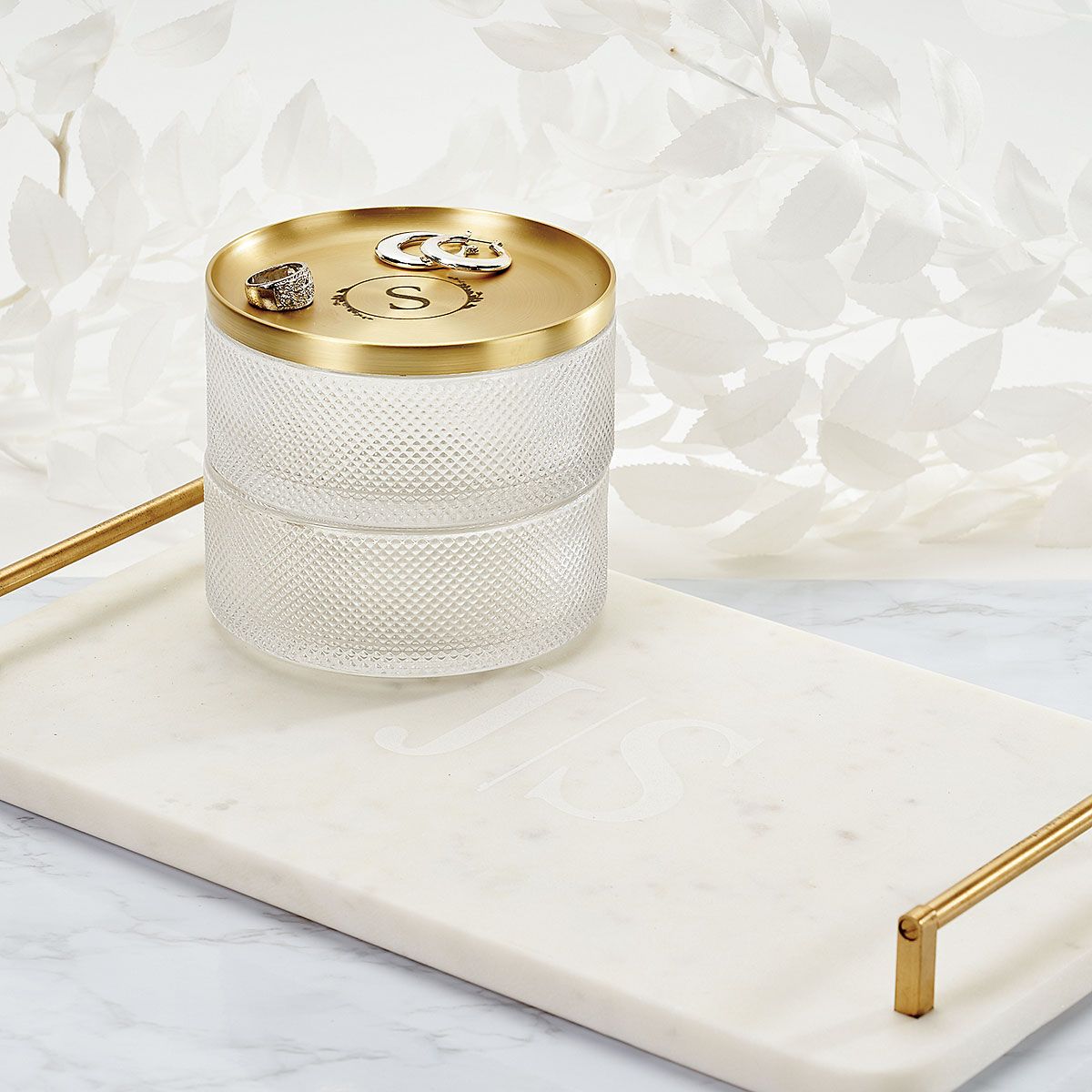CLUB MONACO - Andria Marble Monogrammed Serving Tray - 